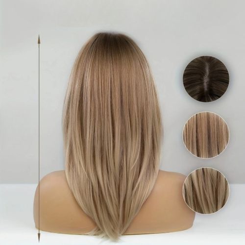 Peruka Tkana Damska Ciemno-Brązowa Elegancki Prosty Strój z Frędzlami na Arena.pl