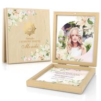 Drewniane Pudełko Szkatułka na pieniądze na Komunię dla dziewczynki NADRUK