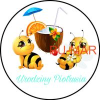 Opłatek na tort Gucio Maja Pszczółka Miód Kwiatek Tekst Gratis