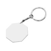 Brelok Plastikowy Ośmiokątny Biały Sublimacja Termotransfer