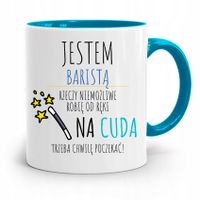 Dla Baristy Baristki Kawiarki Kubek Błękitny Z Nadrukiem Ze Zdjęciem