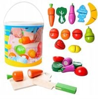 Drewniane Warzywa do Krojenia Owoce Zestaw Warzywa na Rzep do Krojenia