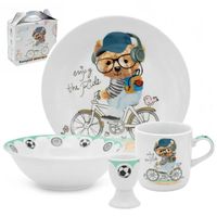 ZESTAW PORCELANOWY DZIECIĘCY OBIADOWY BELLA FIORE MIŚ  X 4 EL.