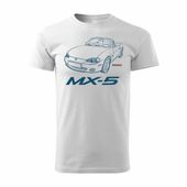 Koszulka z samochodem MAZDA MX-5 MX 5 męska biała REGULAR S