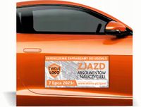 Magnes na auto reklama magnetyczna 60x30 cm zjazd absolwentów nauczycieli