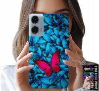 ETUI DO MOTOROLA G34 5G - NIEBIESKIE MOTYLKI, MOTYL, KOBIECE WZORY