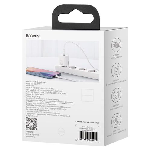 Super szybka ładowarka sieciowa Si 1C USB-C 30W PD QC biały na Arena.pl