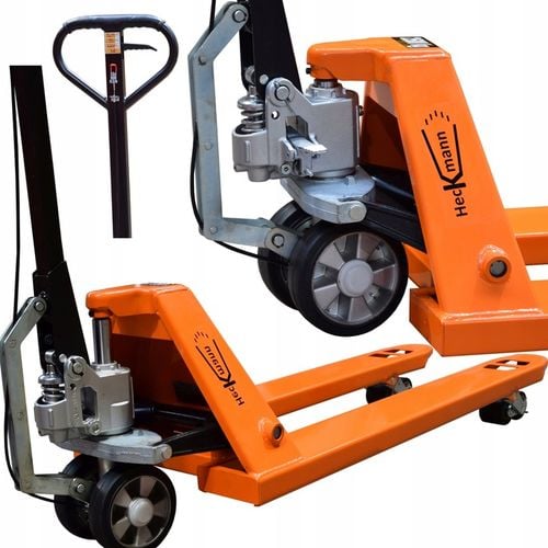 POLSKI PALECIAK ZE WSPOMAGANIEM I HAMULCEM 120x55cm 2.5t WÓZEK PALETOWY na Arena.pl