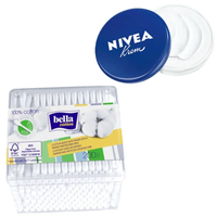 Patyczki higieniczne Bella w pudełku 200 szt. + NIVEA Krem Uniwersalny 50ml