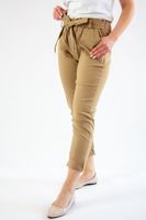 Eleganckie spodnie z kokardą Amelia Karmelowe UNI DUŻY