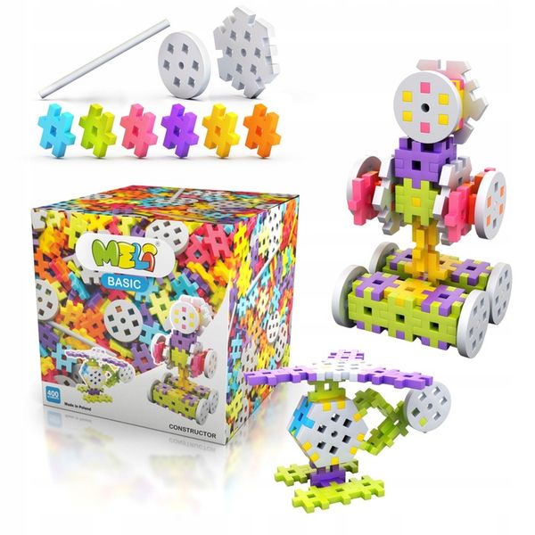 KLOCKI KONSTRUKCYJNE WAFLE MELI Basic Constructor 400 EL MINI GOFRY PUZZLE zdjęcie 1
