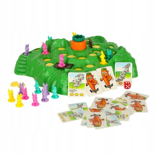 Wyścig króliczków po marchewkę rodzinna gra planszowa + karty na Arena.pl