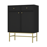 Nowoczesna Komoda 2 Drzwi 2 Szuflady TORO LOFT Czarna 83 cm LP 3 kolory