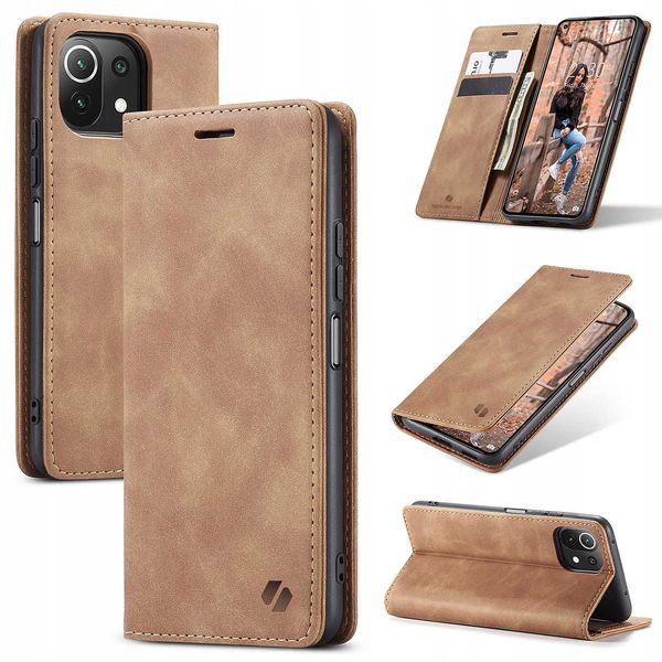 Spacecase Wallet Mi 11 Lite/5G Ne Light Brown zdjęcie 11