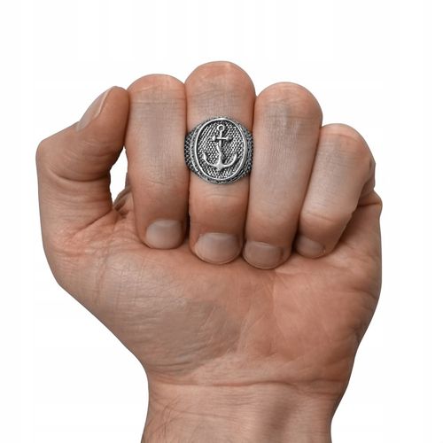 Sygnet Srebrny pr. 925 z Kotwicą Pierścień Żeglarski Marynarski | r. 24 na Arena.pl