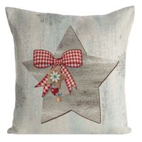 Poszewka dekoracyjna 45x45 cm gwiazda świąteczna popielata