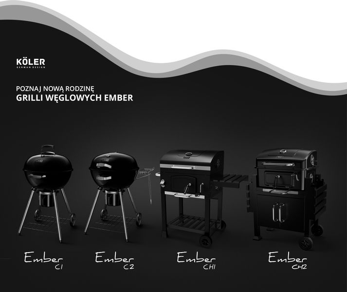 Gril ogrodowy węglowy KOLER EMBER C2 z termometrem duży okrągły popielnik zdjęcie 14