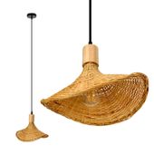 Lampa wisząca BIMINI boho klosz 33cm pleciony Naturalna SUFITOWA E27 Bambus