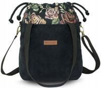 TOREBKA WOREK BAGGAGE EKO SKÓRA ZAMSZ CZARNA BLOOM