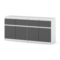 Komoda 160cm Loft Biały Szary Mat Nowoczesna Salon Sypialnia Z 4 Szufladami