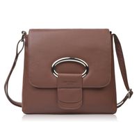 torebka damska skórzana na ramię brązowa listonoszka