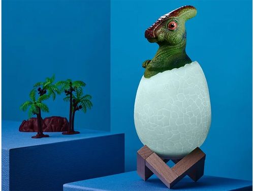 LAMPKA NOCNA DINOZAUR W JAJKU ŚWIECĄCY OŚWIETLENIE DZIECI ZABAWA LED na Arena.pl