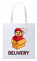 Dla Kuriera Dostawcy Torba Eco Biała Shopper Z Nadrukiem Ze Zdjęciem