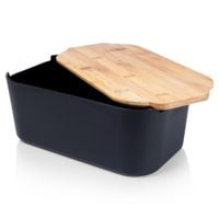 chlebak z deską bambusową czarny 259301
