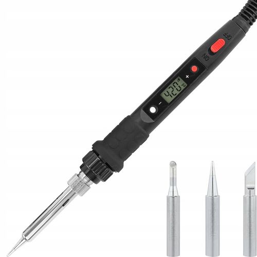 LUTOWNICA PRECYZYJNA KOLBOWA S801A 80W Z REGULACJĄ TEMPERATURY ZESTAW 52w1 na Arena.pl