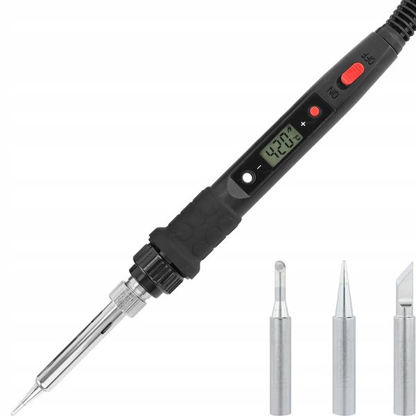 LUTOWNICA PRECYZYJNA KOLBOWA S801A 80W Z REGULACJĄ TEMPERATURY ZESTAW 52w1 zdjęcie 10