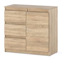Komoda Drewniana Agnes 3 Szuflady Do Salonu Młodzieżowa 80cm Dąb Sonoma