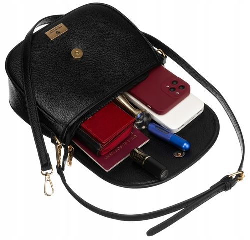 Torebka damska listonoszka PETERSON czarna modna miejska na długim pasku na Arena.pl