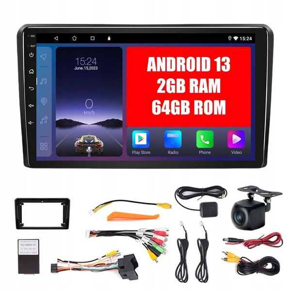 RADIO 2 DIN ANDROID 13 Audi A3 8P 2003-2013 ANDROID AUTO CARPLAY 2GB/64GB zdjęcie 2