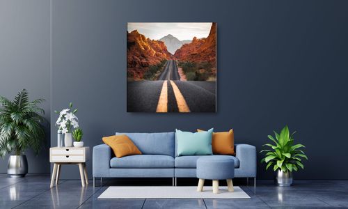 OBRAZ NA PŁÓTNIE 018 Droga w kanionie 40x40cm na Arena.pl