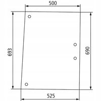 szyba boczna Massey Ferguson 675, 690, 698, 699, 1004, 1007, 1014, 1024
