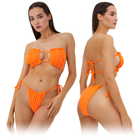 STRÓJ KOSTIUM KĄPIELOWY DWUCZĘŚCIOWY BIKINI SEXY TANGA STRINGI WIĄZANE M