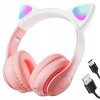 SŁUCHAWKI BEZPRZEWODOWE Z KOCIMI USZAMI BLUETOOTH KOCIE USZY DLA DZIECKA