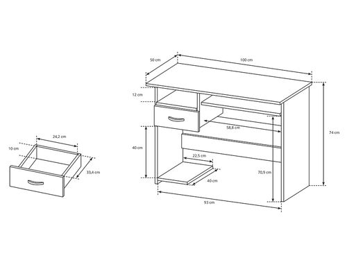 Biurko 100cm KRIS ls - Olcha na Arena.pl