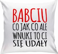 PODUSZKA PREZENT NA DZIEŃ BABCI I DZIADKA JASIEK POSZEWKA DEKORACYJNA B48