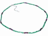 ELEGANCKI RODOWANY SREBRNY NASZYJNIK AWENTURYN TURMALIN CIERPLIWOŚĆ SPOKÓJ