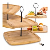 Patera Cadro Patera na ciasto bambusowa 2 poziomy 25 cm