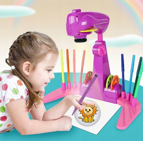 PROJEKTOR RZUTNIK DO NAUKI RYSOWANIA ZE SLAJDAMI DLA DZIECI + MAZAKI na Arena.pl