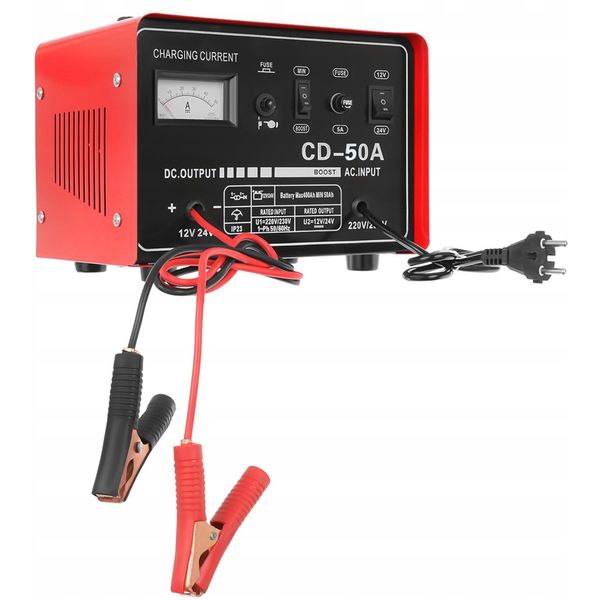 Prostownik Samochodowy 12V/24V Heckermann Cd-50A zdjęcie 4