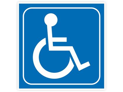 Naklejka INWALIDA znak niepełnosprawni 7x7cm