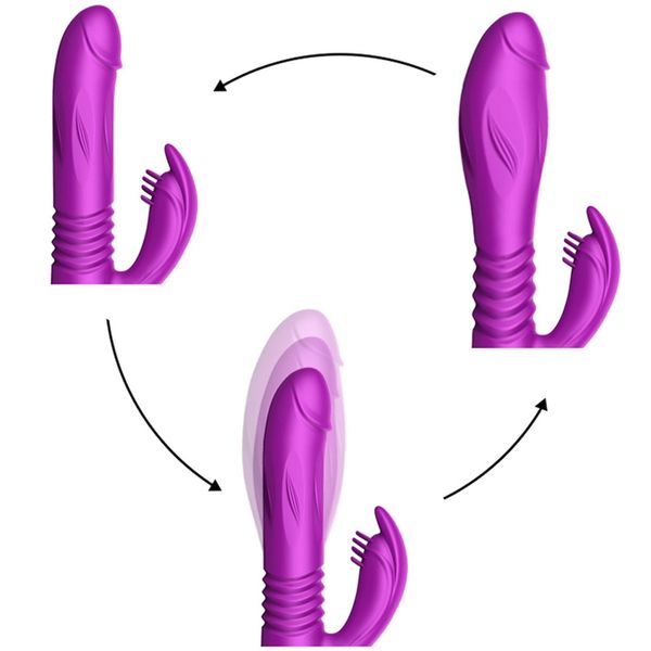 Wibrator-Silicone Vibrator Usb 10 Function + Expander And Thrusting Functio zdjęcie 5