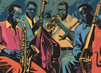Plakat 55x40cm Jazzmani w Gazie