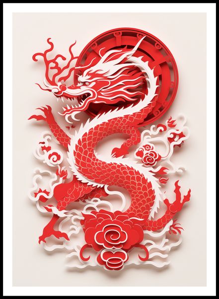 Plakat 64x90cm Czerwony Smok zdjęcie 3