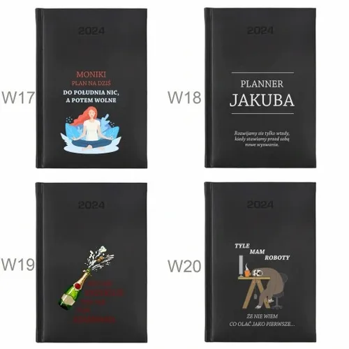 PERSONALIZOWANY KALENDARZ KSIĄŻKOWY PLANER TERMINARZ 2024 A5 NADRUK na Arena.pl