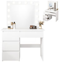 TOALETKA DO MAKIJAŻU WIZAŻU KOSMETYCZNA Z LUSTREM LED NOWOCZESNA LOFT