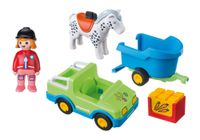 Playmobil 1.2.3 6958 Auto z przyczepką z koniem